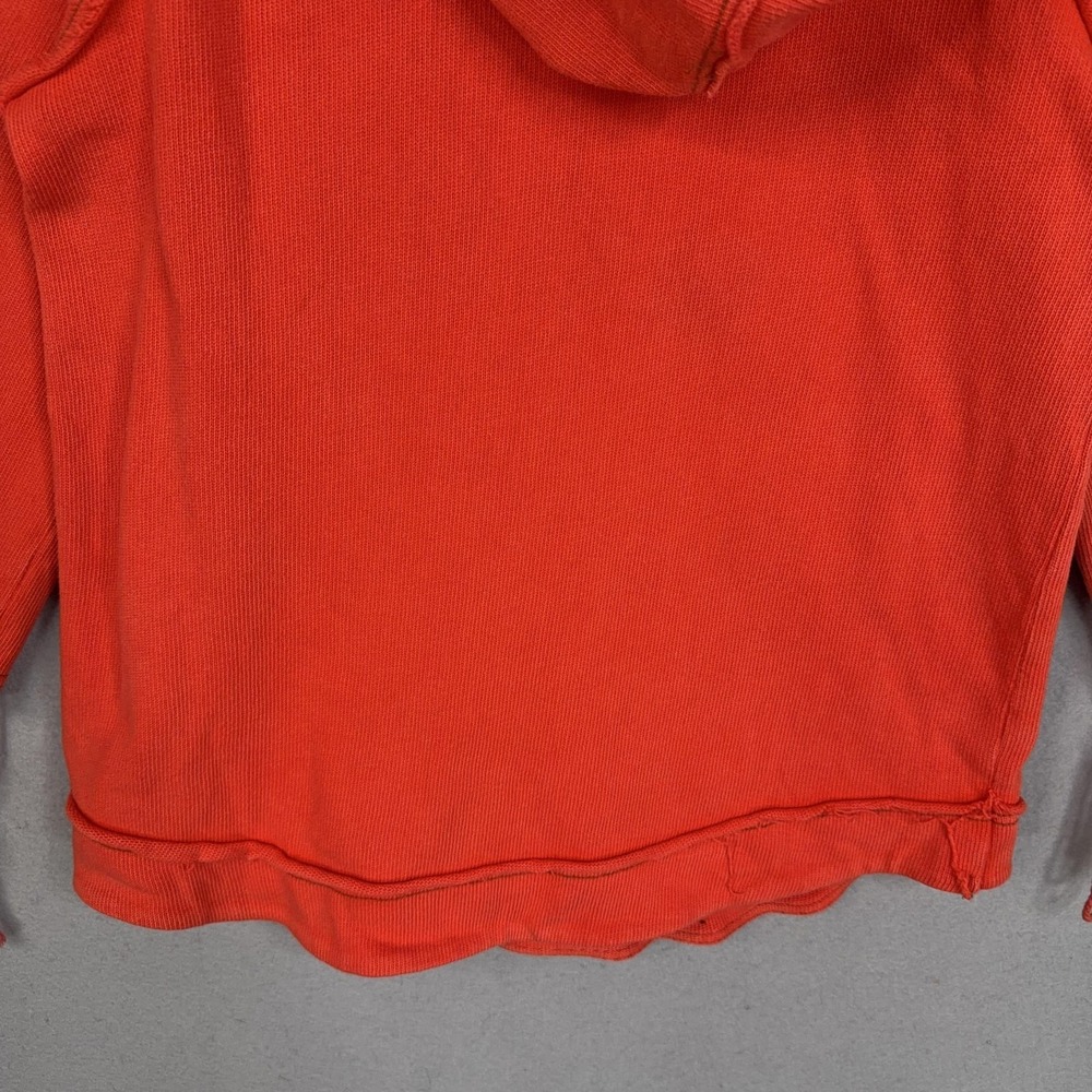 Free People Shirt Womens Large Orange Hooded Tunic Top Boho Distressed Grunge - Picture 10 of 16